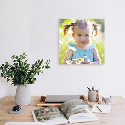 YYYYHPP Canvas Prints with Your Photos, Personalized Photo to Canvas Wall Art,Canvas Printing for Wedding, Family, Baby, Pets, Home Office Decor, Wrapped Frame 16"x16"