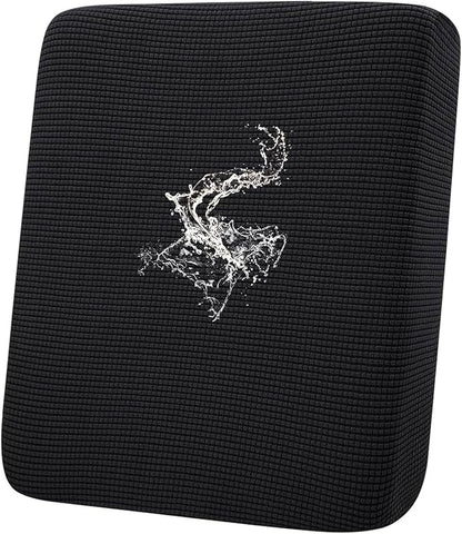 hyha Waterproof Couch Cushion Covers for Pets, Non Slip Sofa Seat Cover for Dogs Washable, Soft Thick Stretch Jacquard Fabric, Sofa Slipcovers with Elastic Bottom (1 Piece for Backrest L, Black)