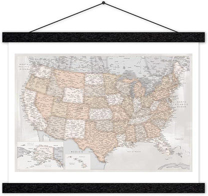 HONKKI Magnetic Poster Hanger Frame for 19x27 19x25 19x13 Movie Music Posters Wall Art,Black Wood Picture Frames for Canvas Diamond Map Decor, Living Room Calendar Banner Tapestry Photo Hanging Stand
