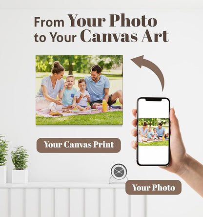 TreeDeal Custom Canvas Prints with Your Photos, Framed 10” x 8” Personalized Pictures Print, Customized Photo to Canvas Wall Art Ideal for Home Decor Gift Wrapping Pets Family Baby Wedding