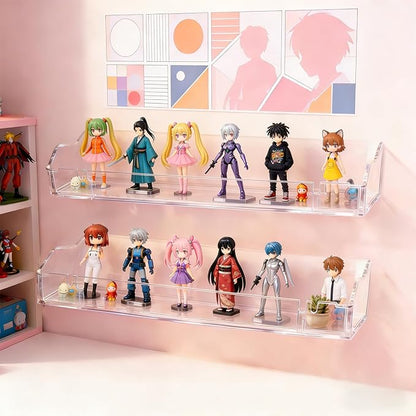 Clear Floating Shelves, Acrylic Shelves for Wall Upsimples Floating Shelves in Living Room, Bedroom, Kitchen Storage and Bathroom Wall Organizer