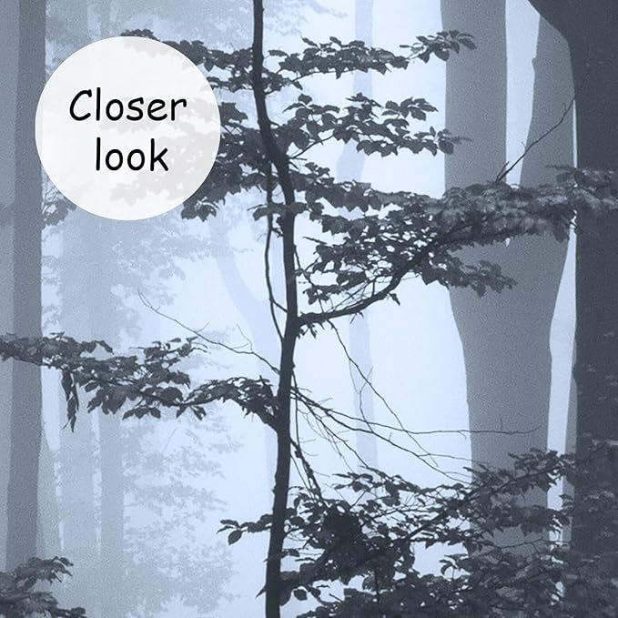 AFZEVEB-Foggy Dark Forest Wallpaper Landscape Tree Wall murals for Bedroom 159"x107"(Not Peel and Stick)