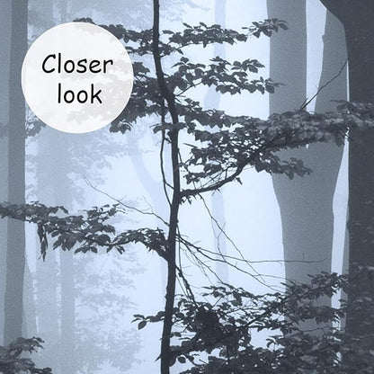 AFZEVEB-Foggy Dark Forest Wallpaper Landscape Tree Wall murals for Bedroom 159"x107"(Not Peel and Stick)