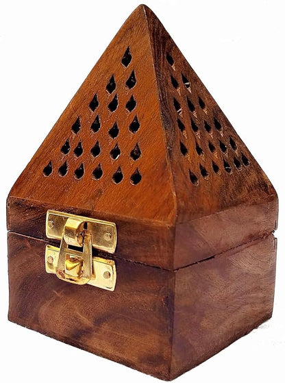 IBLAY Wooden Incense Holder Cone Dhoop Burner Holder 5" H