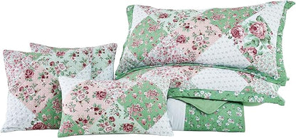 Oversized King Bedspread, Reversible, 6 Piece, 100% Microfiber, King/Cal King, Rose