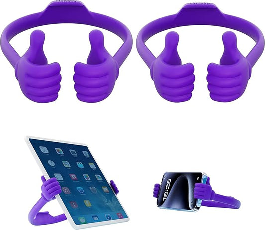 Honsky Adjustable Tablet Stand, Portable Phone Holder for Desk Bed - Multi-Angle Drawing Stand Compatible with All Tablets (2 Pack Purple)