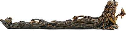 Top Collection Cute Fairy Incense Holder - Hand Painted Mythical Creature with Butterfly Figurine- Fits Standard Incense Sticks- 10-Inch Long Collectible Incense Burner