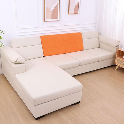 hyha Individual Couch Cushion Covers, Stretch Magic Sofa Seat Cushion Covers Washable, Dog Couch Sofa Slipcover for Pets, Kid with Elastic Bottom(Back Cover L, Orange)