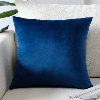 Artscope Luxury Velvet Pillow Covers Super Soft Decorative Square Throw Pillow Covers Case Cushion Covers for Sofa Couch Bedroom Car Decor 20x20 Inch Navy Blue