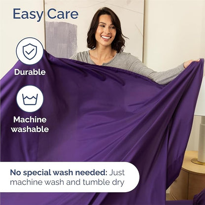 Split King Size 5 Piece Sheet Set - Comfy Breathable & Cooling Bed Sheets Set - Hotel Luxury Bedding for Women, Men, Kids, Teens, Boys & Girls - Deep Pockets, Soft, Wrinkle Free - Oeko-Tex - Purple