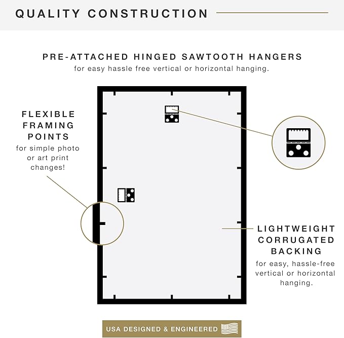 MCS Trendsetter 12x18 Poster Frame Black High-Gloss, Vertical & Horizontal Wall Hanging Large Picture Frame for Photos, Posters & Art Prints (2-Pack)