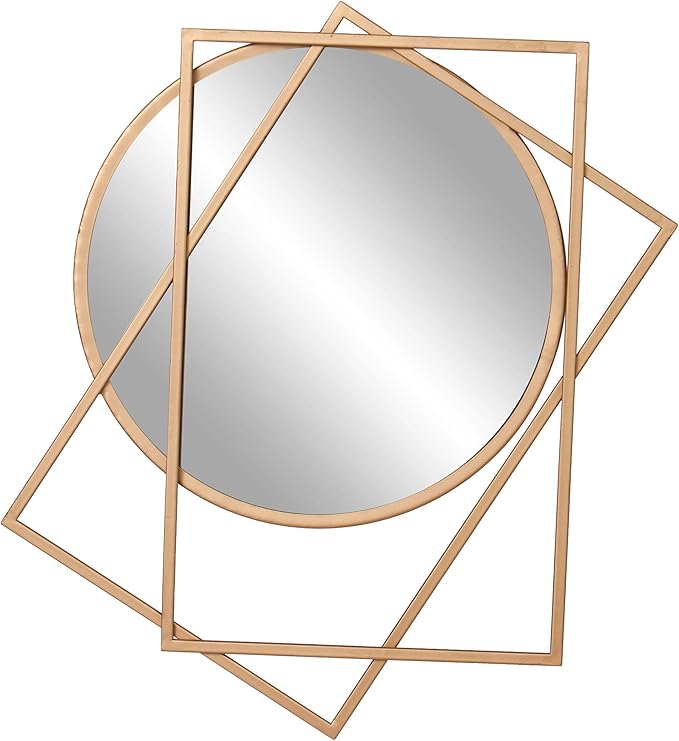 Patton Wall Decor 21x24 Gold Layered Geometric Wall Accent Mirror