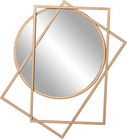 Patton Wall Decor 21x24 Gold Layered Geometric Wall Accent Mirror