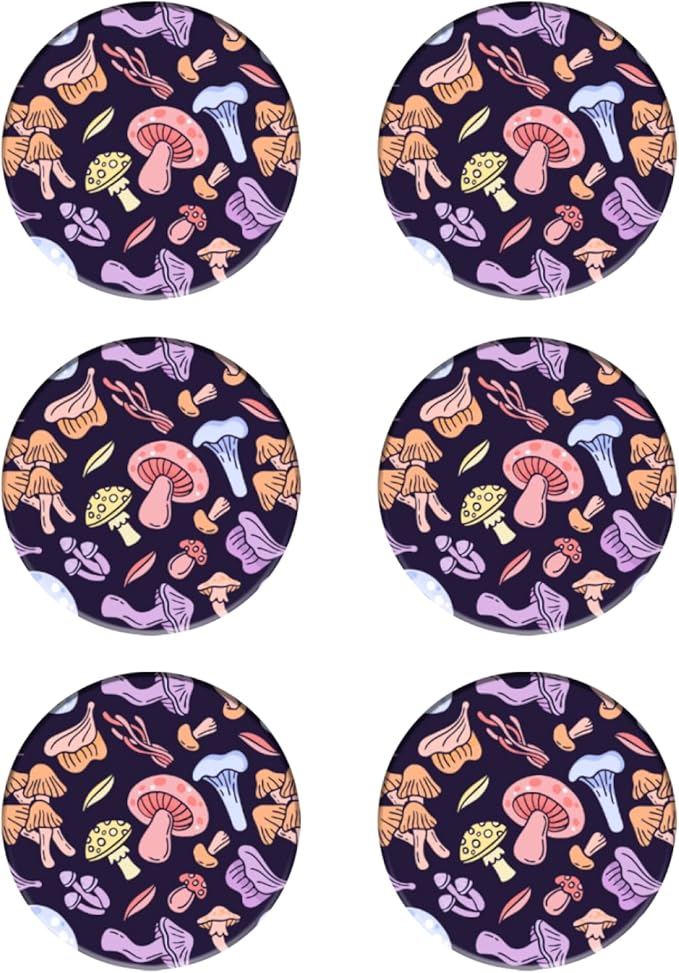 Coasters Set of 6 Ceramic Drink Coaster with Cork Base Modern Style Coasters for Mugs and Cups Office Kitchen 4 in