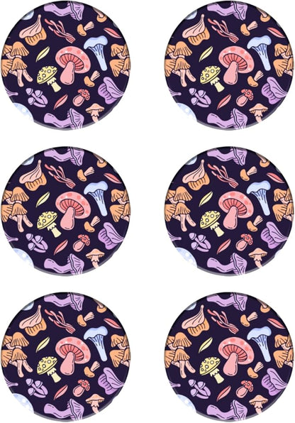 Coasters Set of 6 Ceramic Drink Coaster with Cork Base Modern Style Coasters for Mugs and Cups Office Kitchen 4 in