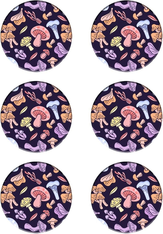 Coasters Set of 6 Ceramic Drink Coaster with Cork Base Modern Style Coasters for Mugs and Cups Office Kitchen 4 in