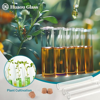12pcs 30ml Glass Test Tube with Cork Stopper, 20x150mm Storage Tube with Cap, 12 Holes Acrylic Rack, Plant Propagation Vase, Tube Set for Scientific Experiments Lab Candy Liquid Party Decor