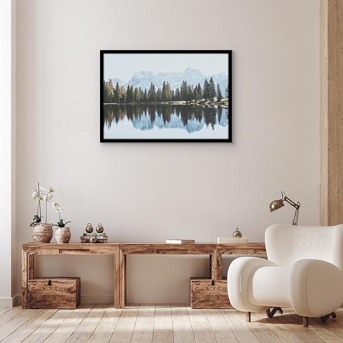 Americanflat 26x38 Poster Frame with Polished Plexiglass - Black Picture Frame - Wide Photo Frames Made of Engineered Wood for Vertical or Horizontal Wall Display - Epic Collection - Black