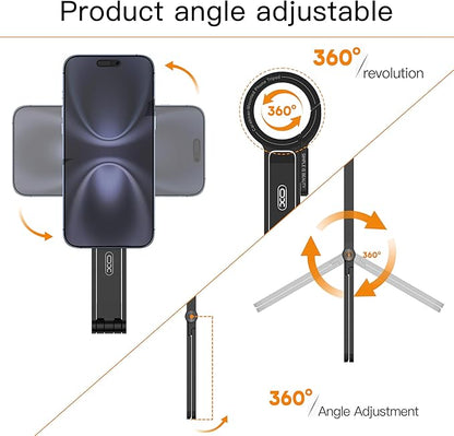 Magnetic Tripod for iPhone, Portable Cell Phone Tripods for Magsafe Strong Suction Pocket Mini Tripod Phone Stand Magnet Phone Mount Compatible with iPhone 17 16 15 14 13 12 Series