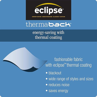 ECLIPSE Kendall Modern Blackout Thermal Rod Pocket Window Curtain for Bedroom or Living Room (1 Panel), 42 X 84, White