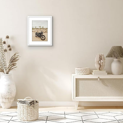 Americanflat 13x16 Picture Frame with Polished Plexiglass - Use as 9x12 Frame with Mat or Display 13x16 Photo Without Mat - Streamline Collection - Thin Border Picture Frames for Wall - White