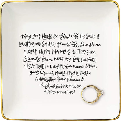 Jewelry Tray Trinket Holder Ring Dish - Perfect Homeowner Gift for New House, First Time Homeowner Congratulations, Housewarming Present