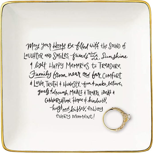 Jewelry Tray Trinket Holder Ring Dish - Perfect Homeowner Gift for New House, First Time Homeowner Congratulations, Housewarming Present