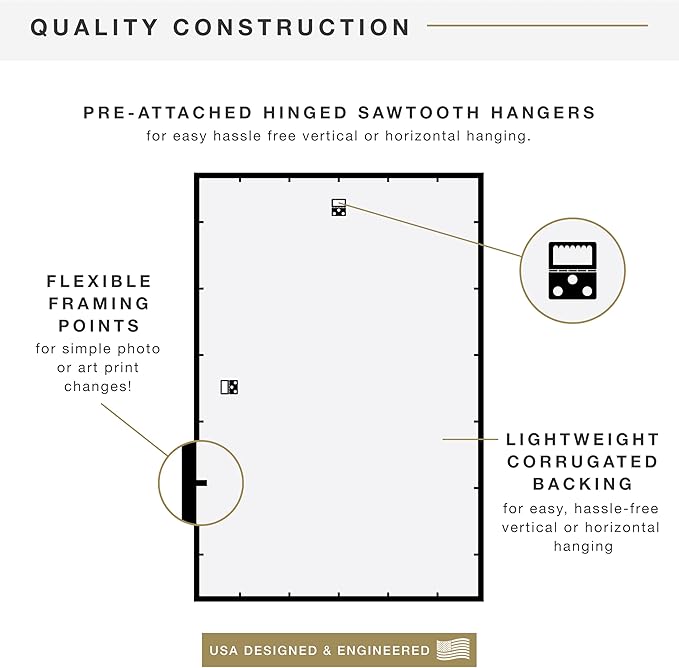 MCS Trendsetter 24x36 Poster Frame Black High-Gloss, Vertical & Horizontal Wall Hanging Large Picture Frame for Photos, Posters & Art Prints (1-Pack)