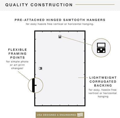 MCS Trendsetter 24x36 Poster Frame Black High-Gloss, Vertical & Horizontal Wall Hanging Large Picture Frame for Photos, Posters & Art Prints (1-Pack)