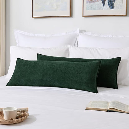 Kevin Textile Christmas 14x36 Inch Long Lumbar Cover 1 Pack Soft Boucle Textured Decorative Waterproof Rectangle Cushion Elegant Pillows for Couch Sofa Chair Bed Home Decor Indoor Outdoor Dark Green