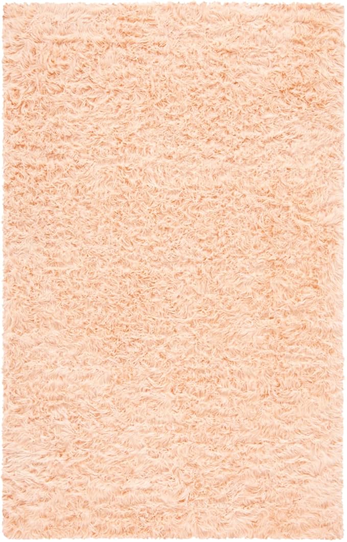 SAFAVIEH Faux Sheep Skin Collection 4' x 6' Light Pink FSS235U Silken Glam 2.35-inch Thick Area Rug
