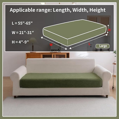 Sectional Couch Covers, Wear Resistant Stretch Sofa Covers Washable Soft Couch Cushion Covers Anti Slip Furniture Protector Sofa Slipcovers for Pets (1 Piece Large Cover, Green)