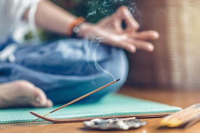 Incense Holder with Peace Sign - Wooden Tray Incense Burner Holder with Brass Inlay - for Incense Sticks, Meditation Accessories, Room Decor - 10 Inches