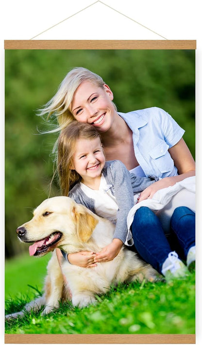SZDHHH Custom Photo Prints with Magnetic Hanger Frame Canvas Poster Prints With Your Photos Personalized Hanging Poster Pictures Wall Art Decor Framed for Home Decor Gifts Keepsakes (30" Lx20 W)