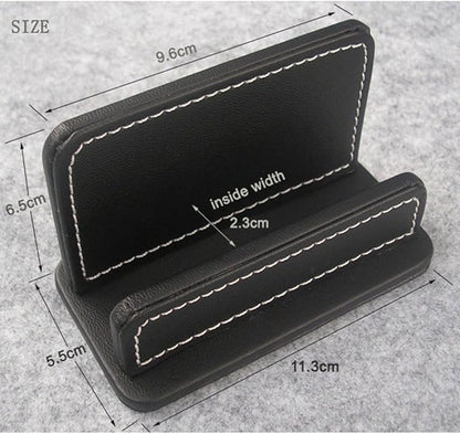 KINGFOM 3PCS/SET Desk Organizers and Accessories, Pu Leather Office Supplies Organization Set with Tissue Holder, Pencil Holder and Business Name Cards Stand Black