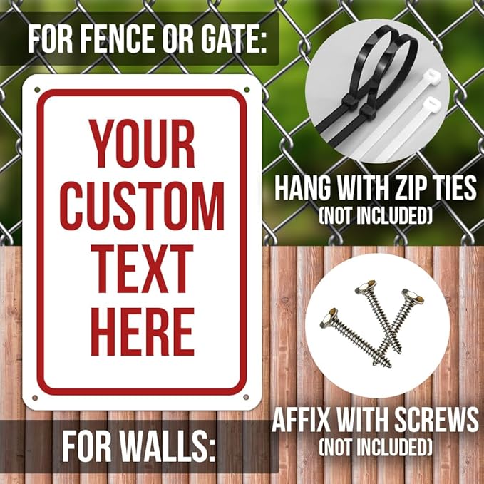 Custom Sign, Personalized Signs for Office, Business, Workplace, Warehouse, Airbnb, Warning Label, Delivery Red Border Signs, 18 x 24 Inches, Rust Free PVC, Waterproof, Hazard Information, Made in USA (Multi-color, 18x 24")