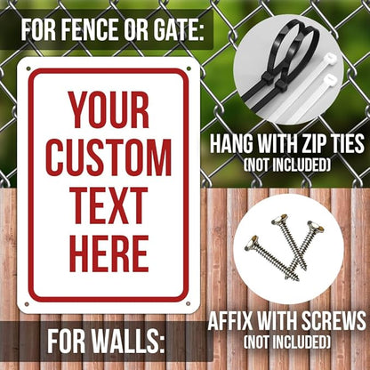 Custom Sign, Personalized Signs for Office, Business, Workplace, Warehouse, Airbnb, Warning Label, Delivery Red Border Signs, 18 x 24 Inches, Rust Free PVC, Waterproof, Hazard Information, Made in USA (Multi-color, 18x 24")