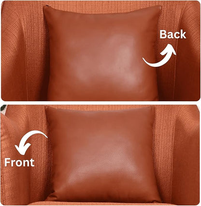 LL LEATHER LOVERS Genuine Lambskin Leather Pillow Cover, 20x20 Inch Case for Lumbar Throw Couch Pillows, Thick & Soft Cushion Covers for Sofa Bed Home Décor (Textured Terracotta Pack of 1)