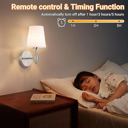 Battery Operated Wall Sconces Set Of 2, Wireless Battery Wall Light With 10000mAh RGB Rechargeable Magnetic Bulb, Rechargeable Wall Sconce With Remote Control For Bedroom, No Electrician Required