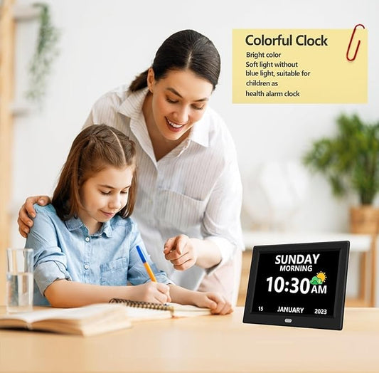 11 Inch Clock with Day and Date for Elderly Large Display Digital Clocks 12 Alarm 3 Display Modes Large Font Alzheimer's Clock Alarm Clocks for Seniors Auto DST 11in Black