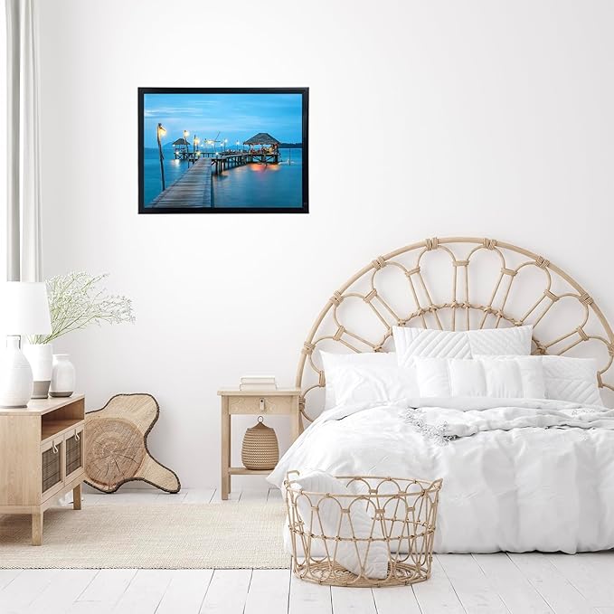12x17 Black Picture Frame Set of 2, Horizontal and Vertical Formats for Wall Hanging, 12 x 17 Wall Gallery Poster Photo Frames with Shatter Resistant Plexiglass, 2 Pack, Black