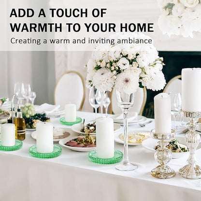 Modern Glass Coasters, GOH DODD Set of 6 Crystal Coasters Tabletop Protection for Drinks, Home Decor, Kitchen, Living Room, Patio, Wedding, Party, Housewarming Gifts, Clear Green