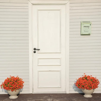 Artificial Fall Flowers for Outdoor Indoor Realistic Faux Flower Garden Home Decoration, Hanging Autumn Fall Decor Daisy with Eucalyptus Leaves Fake Plants Greenery Porch Patio Front Door Decors