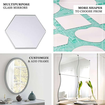 Efavormart 8" Hexagon Glass Mirror Wedding Party Table Decorations Centerpieces - 6 PCS