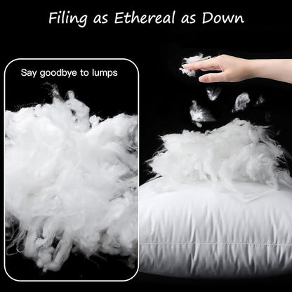 Artscope Synthetic Down Lumbar Pillow Insert, 14x36 Down Alternative Throw Pillow Insert. Ultra Soft Fluffy Sleeping Pillow with 100% Cotton Cover, Decorative Pillows Set of 2-White.