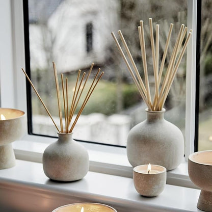 BLUEME Renew-Ivy & Rose, 16.91 Fl Oz Wellness Diffuser, Contains Essential Oil, Sustainable, Hand Finished, Premium, Luxury Ceramic, Natural Rattan Reeds