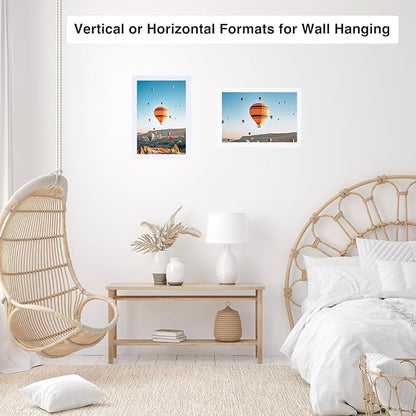 6x9 Picture Frame Set of 2 White for Wall Hanging or Tabletop- Wall Mounting Horizontally or Vertically, 6 x 9 Wall Gallery Poster Photo Frames for 6 by 9 Photo,2 Pack, White