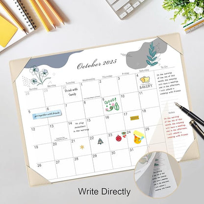 Gannyfer Large Desk Calendar 2025-2026 with Desktop Mat,22" x 17" Desktop Pad Calendar, 18 Month Table Calendar from July 2025 to Dec 2026, Office Supplies Perfect for Home School and Office - Gray