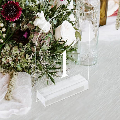 5x7 Inch Clear Arch Acrylic Sign with Stand-10 Pack Clear Blank Arched Acrylic Sheets with Holder, DIY Arch Sign Blank for Wedding Table Numbers