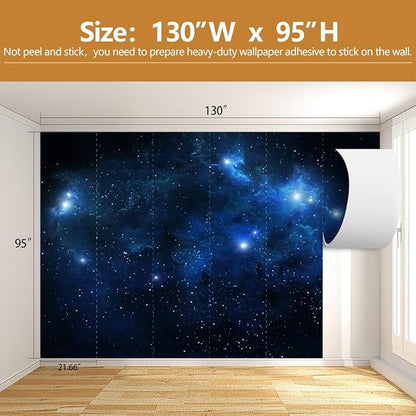 Galaxy Cosmic Wallpaper for Ceiling Night Sky with Stars and Nebula Wall Mural Living Room Bedroom（Not Peel and Stick）